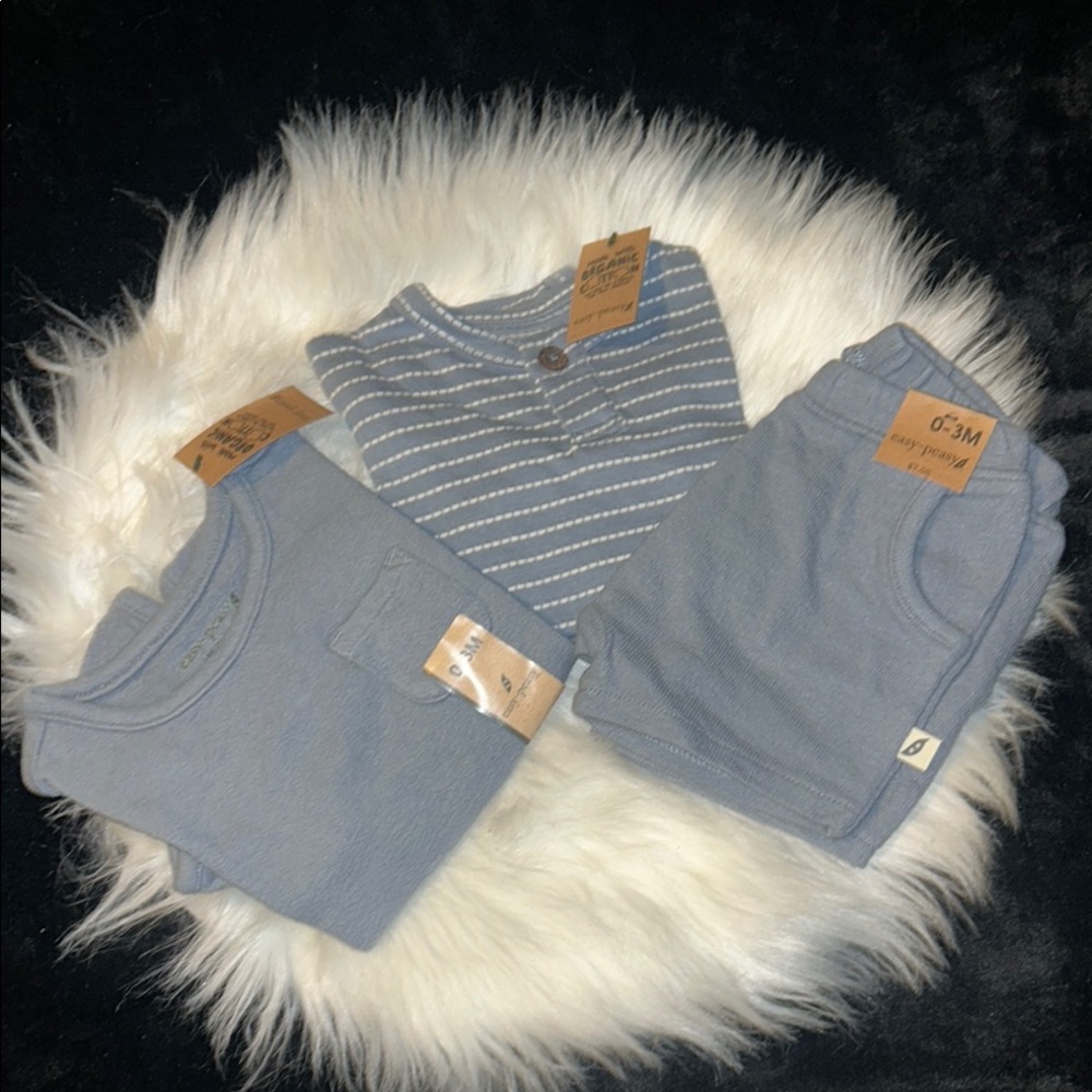 Easy- Peasy Blue Baby Outfit Set